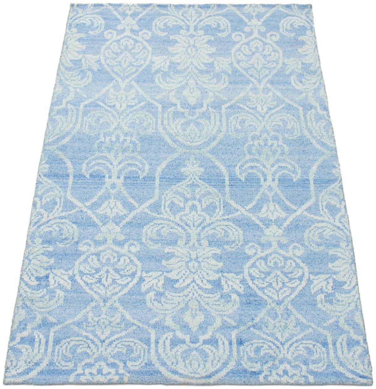 ECARPETGALLERY 4'11" x 7'9" Transitional Jules Oushak Hand-knotted Area Rug for Living Room, Dining Room and Bedroom in Blue