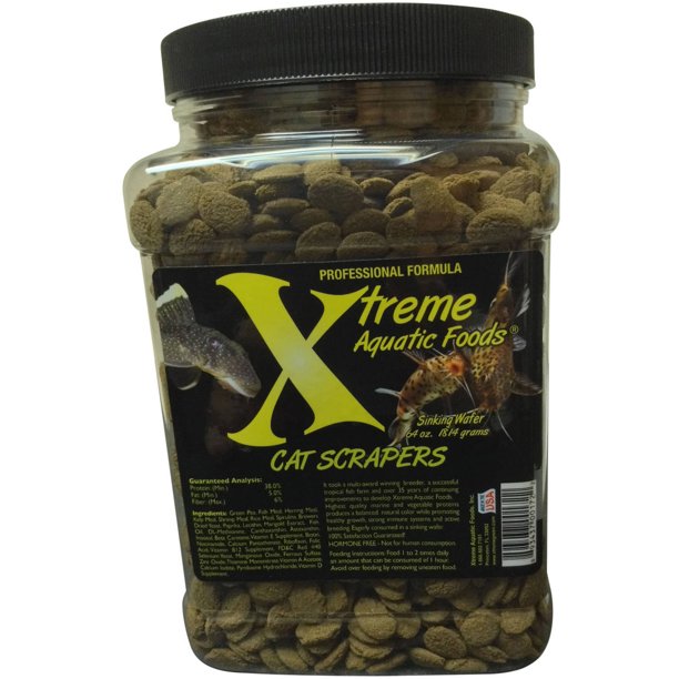 Xtreme Aquatic Cat Scrapers Sinking Algae Wafers Fish Food, 35 oz