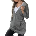 thumbnail image 3 of Innerwin Sweatshirts à Capuche Zippés pour Femmes Sweat à Capuche Automne Couleur Unie Chaud Gris L, 3 of 4