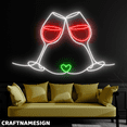 thumbnail image 2 of Craftnamesign Wine Neon Sign, Wine Bar Pub Lounge Wall Decor, Cheers Wall Art, 2 of 4