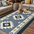 thumbnail image 2 of Fsddascl Grey Geometric Outdoor Rug for Patio/Deck/Porch, Non-Slip Large Area Rug 5 x 8 Ft, Boho Aztec Southwest Abstract Plaid Indoor Outdoor Rugs Washable Area Rugs, Reversible Camping Rug Carpet, 2 of 5