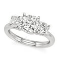 thumbnail image 2 of Silvago Jewelry 2.13 Ct Cushion Moissanite Ring - Prong Set Three Stone Bridal Jewelry - 14K White Gold Plated Women's Ring - Engagement Collection, 2 of 3