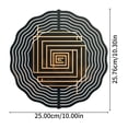 thumbnail image 5 of Stylish Metal Hanging Wind Spinner with Concentric Wave Patterns - Elegant Black & Gold Design for Yard & Garden Decor, 5 of 6