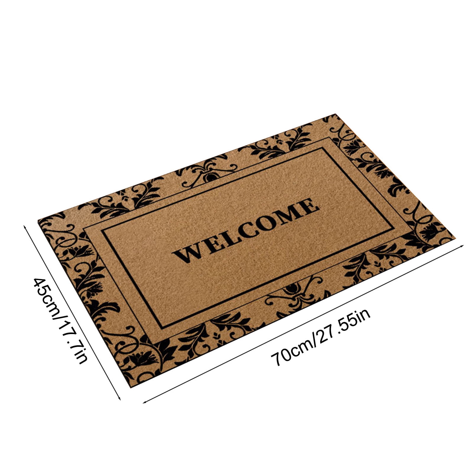A Welcome Mat Coir Doormat Outdoor Entrance Artificial Fiber Non Slip Front Porch Patio Mat Decorative Heavy Duty Durable Indoor Outdoor Rug Easy Clean Shake Off 27.55X17.7X0.51In