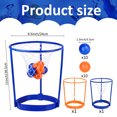 thumbnail image 2 of 2 Pack Head Hoop Basketball Party Game for Kids and Adults Carnival Game Adjustable Basket Net Headband with 20 Balls for Carnival Party Birthday Party Family Indoor Outdoor Game (Orange + Blue), 2 of 4