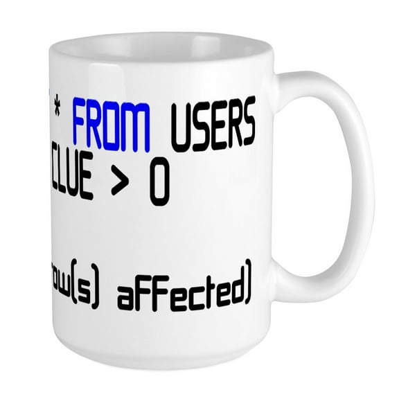 CafePress - Humor_SQL Mugs - 15 oz Ceramic Large Mug