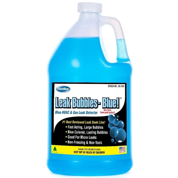 ComStar Leak Bubbles Blue HVAC & Gas Detector, 1 Gallon, Fastest-Acting Leak Detector in Today's Market - Safe, Non-Corrosive, Long-Lasting Bubbles & Detects Micro Leaks, Made in USA (90-209)