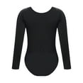 thumbnail image 2 of Kaerm Girls Fleece Ballet Dance Leotard Undergarment Gymnastics Dance Bodysuit Warm Up Dancewear Black Round Neck 120, 2 of 8