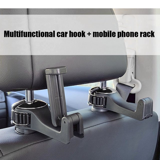 Gancho para reposacabezas de asiento de automóvil con soporte para teléfono Suspensión de asiento trasero para bolso Monedero Comestibles Ndcxsfigh Accesorios para autos y motos