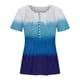 thumbnail image 2 of Tops de Algodón para las Mujeres Impreso en V-Cuello Botón Arriba Manga Corta Superior, Imitación Algodón Casual Blusa, 2 of 4