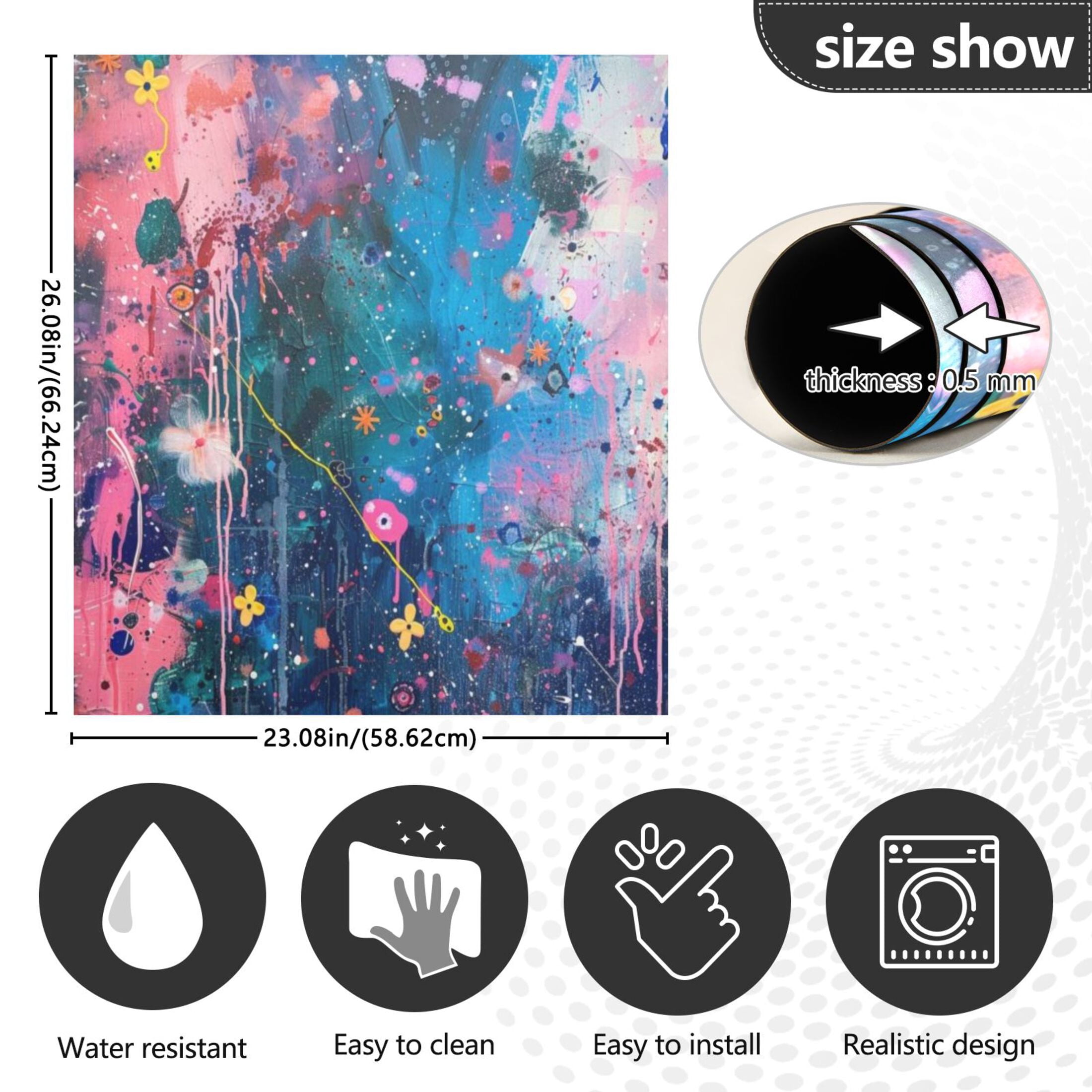 Dishwasher Magnetic Sticker 23x26 Inch Refrigerator Magnetic Sticker Washing Machine Magnetic Sticker Kitchen Panel Magnetic Sticker Home Decor Pink Sunset and Night