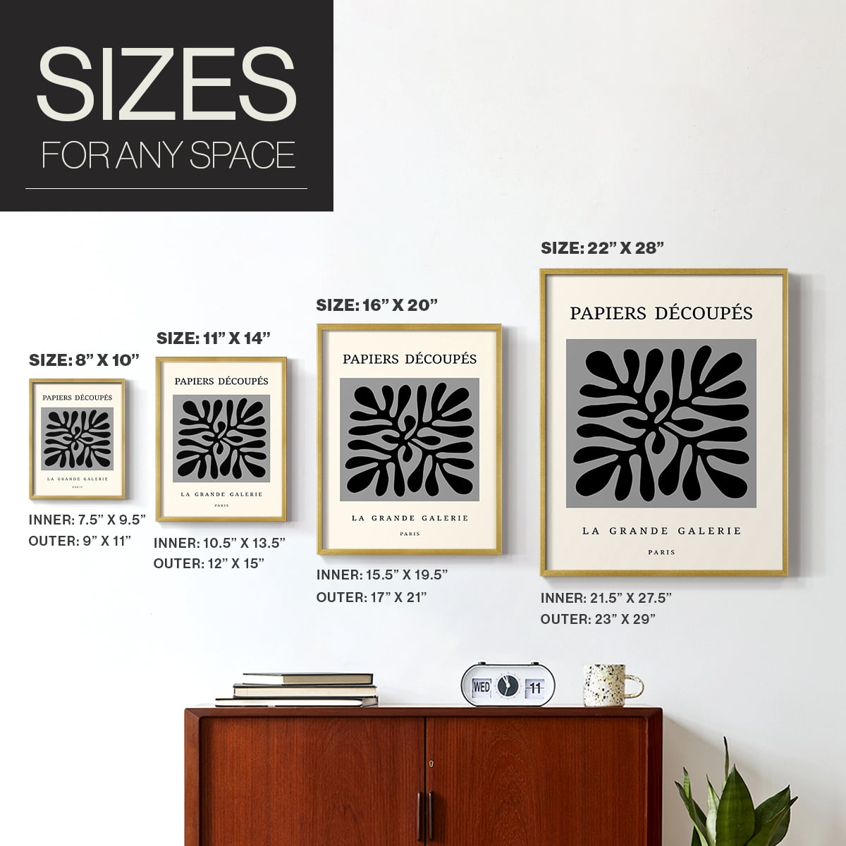 Matisse CCCXCVI in Gold Solid Wood 11 x 14 Framed Print