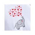 thumbnail image 6 of TSEXIEFOOFU Baby Girl’s Long Sleeve Jumpsuit Cartoon Elephant Heart Print Ruffle Stitching Long Romper with Headband, 6 of 8