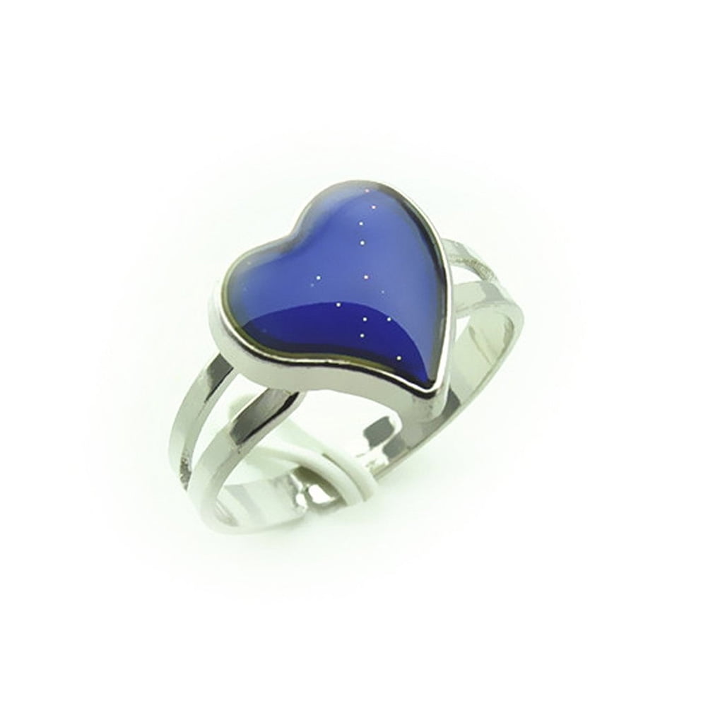HEMOTON Adjustable Heart Shaped Color Change Emotion Feeling Mood Ring Finger Ring