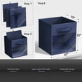 thumbnail image 6 of Sorbus 13” Foldable Storage Bins with Clear Window – Set of 6 Collapsible Fabric Baskets with Handles for Clothes, Toys, Books – Sturdy Organizer Cubes for Shelves & Closets, Navy Blue, 6 of 6