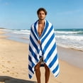 thumbnail image 3 of SUYOLL Striped Beach Towel Large Size Soft Sand Resistant Quick Drying Lightweight Portable Towel For Summer Beach Travel Poolside Outdoor Activities And Holiday Use, 3 of 5