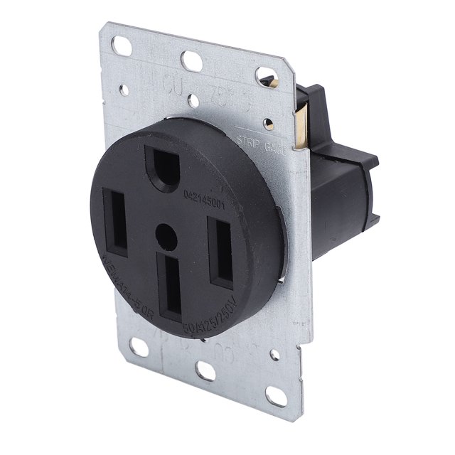Recessed Power Outlet, Steel Panel Grounded Flush Mount Outlet 3 Pole 4 Wire 50A for Home Appliances