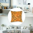 thumbnail image 5 of BANET Halloween Throw Pillow Cover Set of 2, with Little Open and Pumpkins Seasonal Pattern, Decorative Square Covers for Couch Bed &amp; Sofa, Orange Black 12x12in, 5 of 7