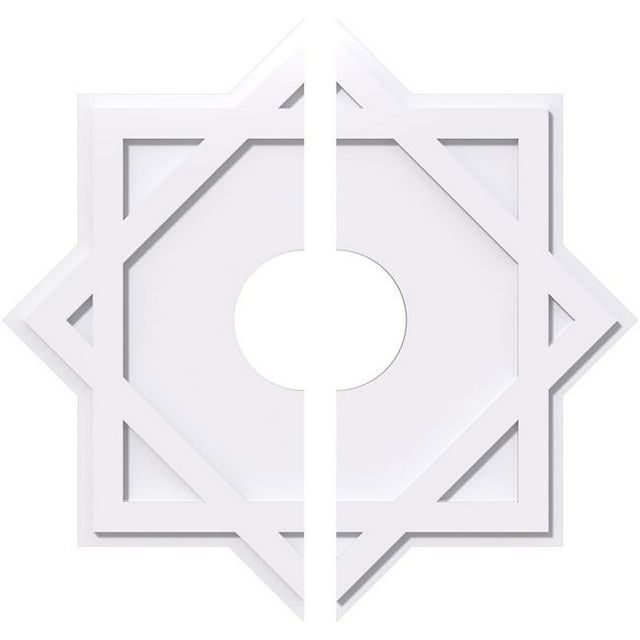 Ekena Millwork CMP26AL2-06000 26 in. OD x 6 in. ID Square Axel Architectural Grade PVC Contemporary Ceiling Medallion - 2 Piece