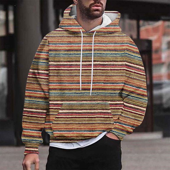 AOOCHASLIY Thanksgiving Day Men Tops Men Casual Fashion Hooded Sweatshirts Round Neck Print Pullover Long Sleeve Tops Sweatshirt