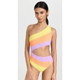 thumbnail image 2 of Beach Riot Womens Joyce Cut-Out One Shoulder One-Piece Swimsuit, 2 of 5