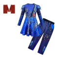 thumbnail image 2 of Conjunto de disfraces de Audrey azul para niña, disfraces de Halloween para fiesta infantil, disfraces de Cosplay de los descendientes 3 de Evie, vestido, pantalones, peluca, 2 of 3
