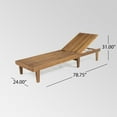 thumbnail image 4 of GDF Studio Teresa Outdoor Acacia Wood Armless Adjustable Chaise Lounges with Cushion, Set of 2, Teak and Rust Orange, 4 of 7