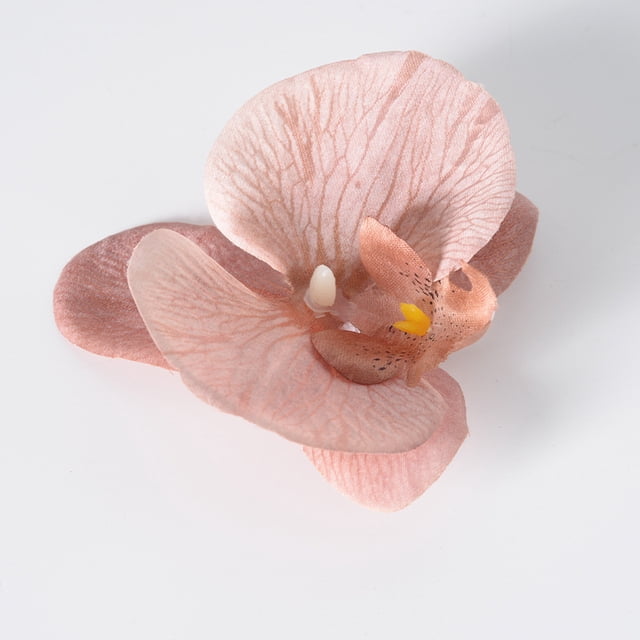Nvzi 20 cabezas de flores de mariposa artificiales de seda para decoración de bodas, ramos y fiestas, 4,33 pulgadas, color marrón