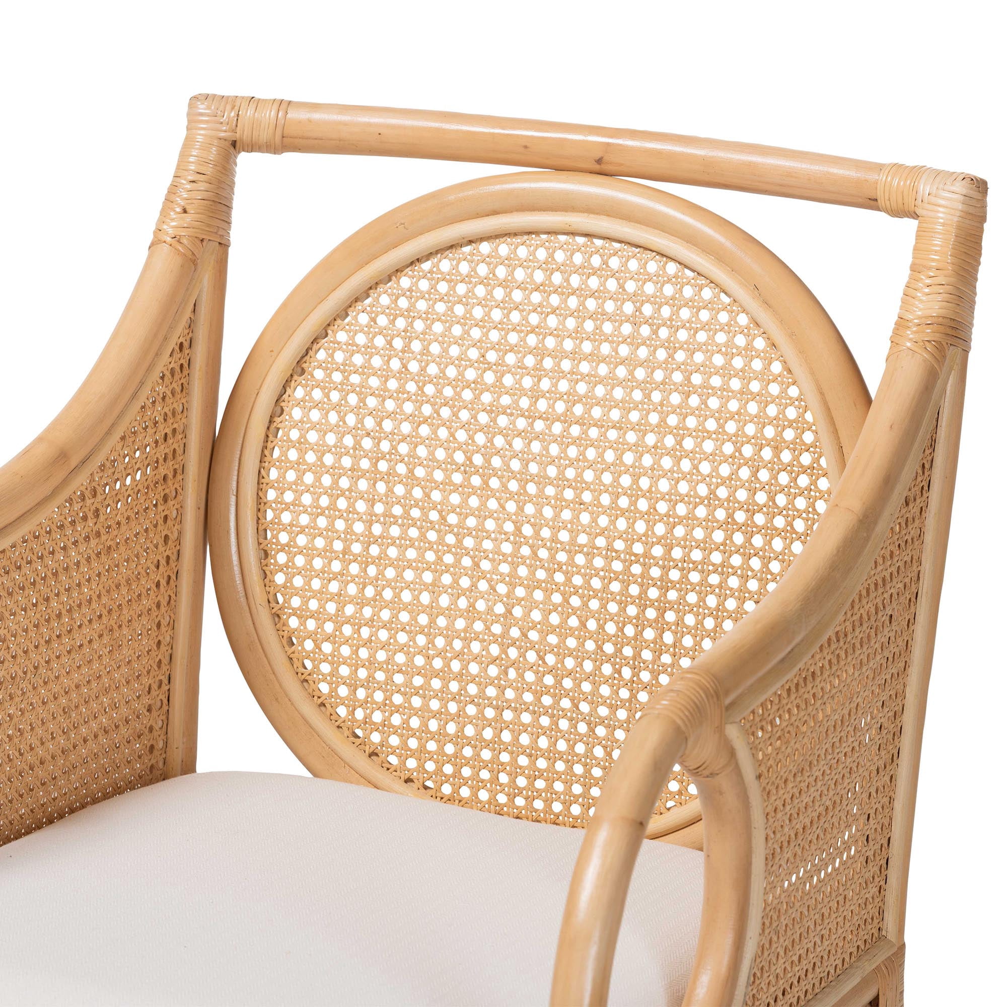 bali & pari Matt Boho Armchair, Natural Rattan
