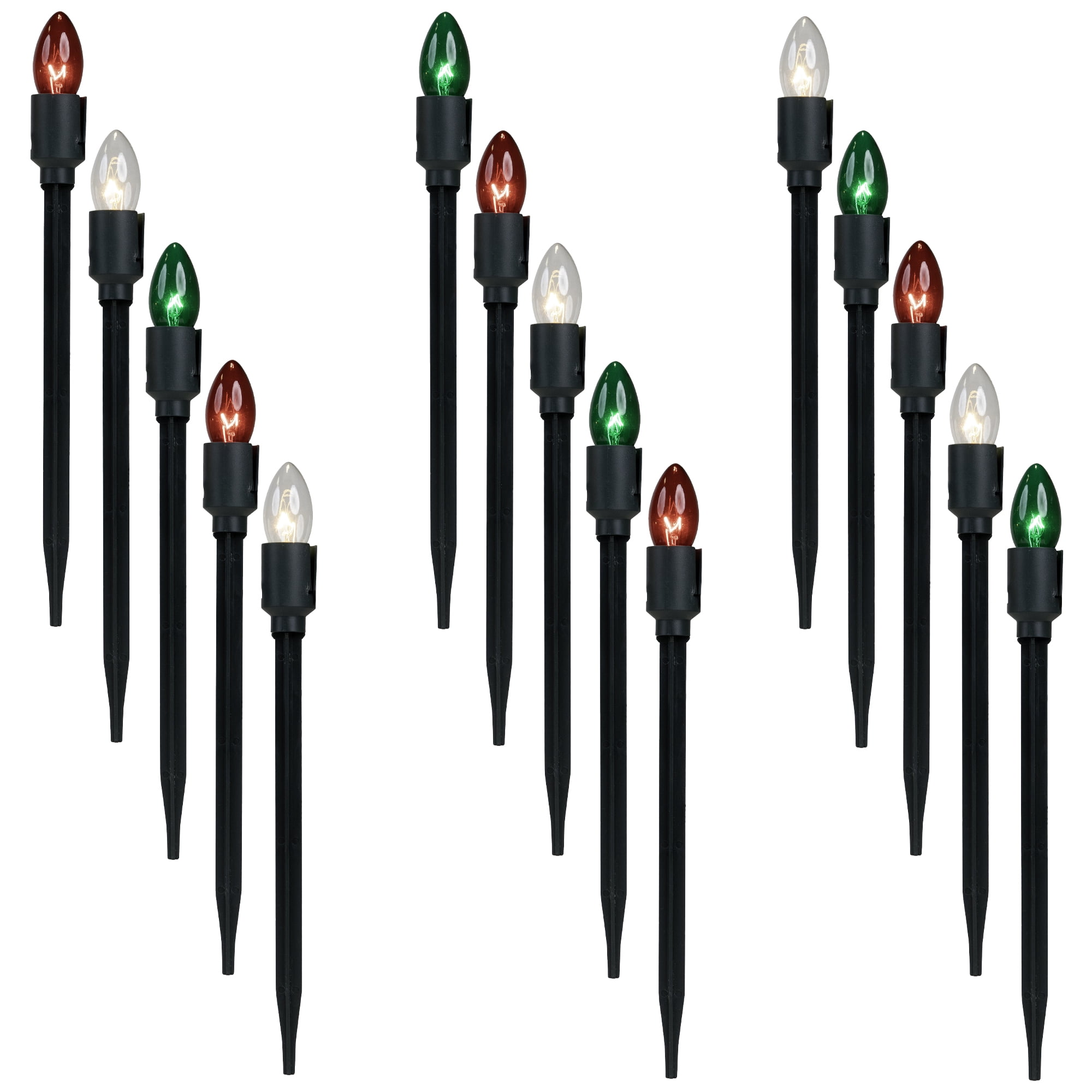Northlight Multi-color C9 Christmas Pathway Marker Incandescent String Lights Holiday Lighting, 180"