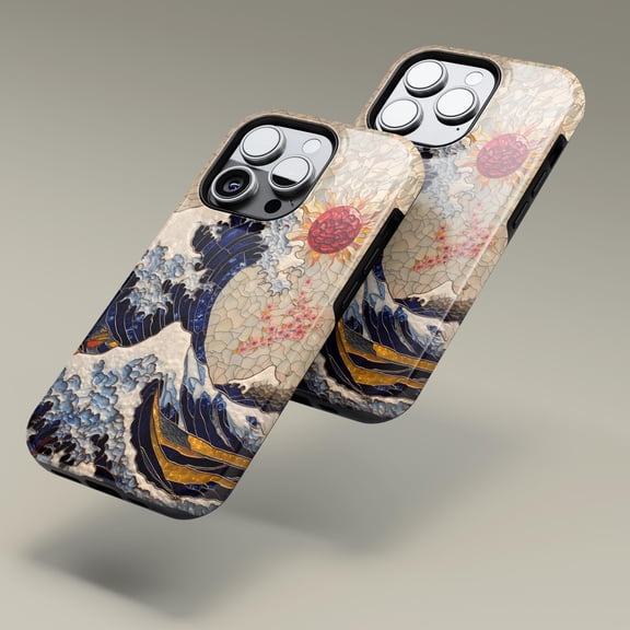 Sun Ray Wave Stained Glass Pattern MagSafe Case for iPhone Samsung Retro