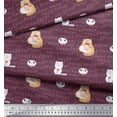 thumbnail image 2 of Soimoi Poly Georgette Fabric Sweet Cat Kids Decor Fabric Printed Yard 52 Inch Wide, 2 of 3