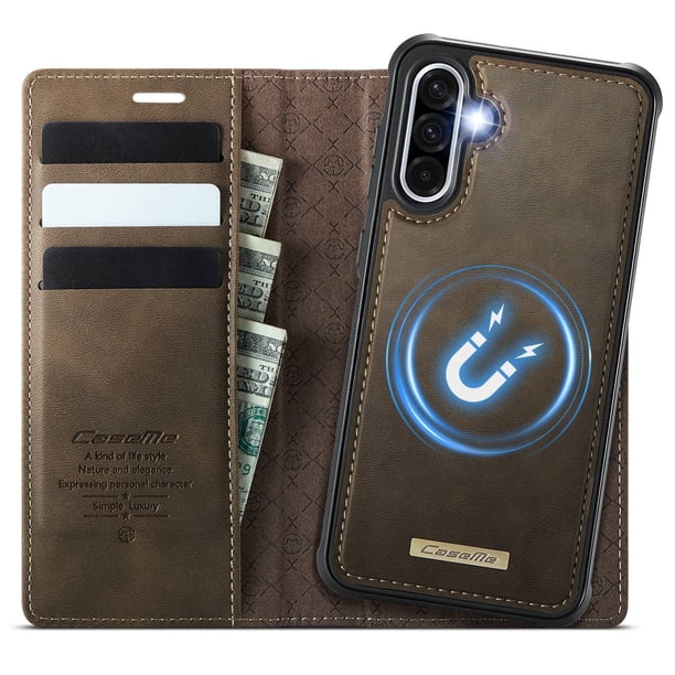 Funda Billetera Desmontable Magnética 2 en 1 para Samsung Galaxy A56 5G con Tarjetero para Mujer y Hombre,Cuero PU Retro 【Bloqueo RFID】 Funda con soporte a prueba de golpes
