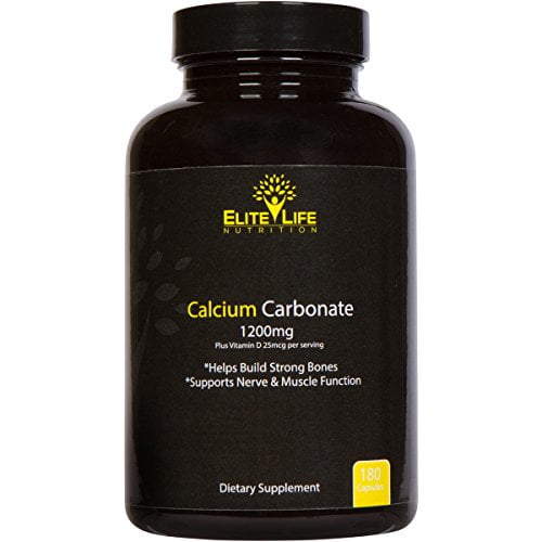 Calcium - 1200mg Vitamin D 25mcg (1000IU) - The Best Calcium Supplement for and Men - Pure, Natural, Bioavailable and Highly Absorbable Calcium for Bones - 180 Capsules - Walmart.com