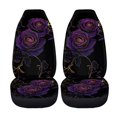thumbnail image 5 of XYZCANDO Stylish 2-Piece Front Car Seat Covers with Purple Gold Rose Pattern - Durable Breathable Protection For Vehicle Interior, 5 of 10