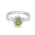 thumbnail image 6 of 14k White Gold Oval Peridot And Diamond Ring, 6 of 6