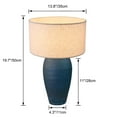 thumbnail image 7 of FSLiving Rustic Terracotta Ceramic Pot Table Lamp Rechargeable Battery Operated RGB Bulb by Remote, Wireless Timer 15 Color Temperature Beige Dome Fabric Shade Farmhouse Bedside Lamps, Ink Blue, 7 of 7