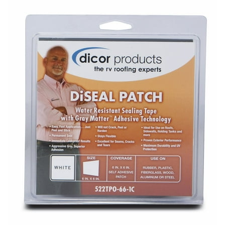 Dicor 522Tpo-66-1C White 6" X 6" Patch Diseal Tape