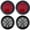 2x Red+2x White, variant on 4" Red 12 LED Round Stop Turn Tail Truck Light with Grommet & Pigtail - Qty 10