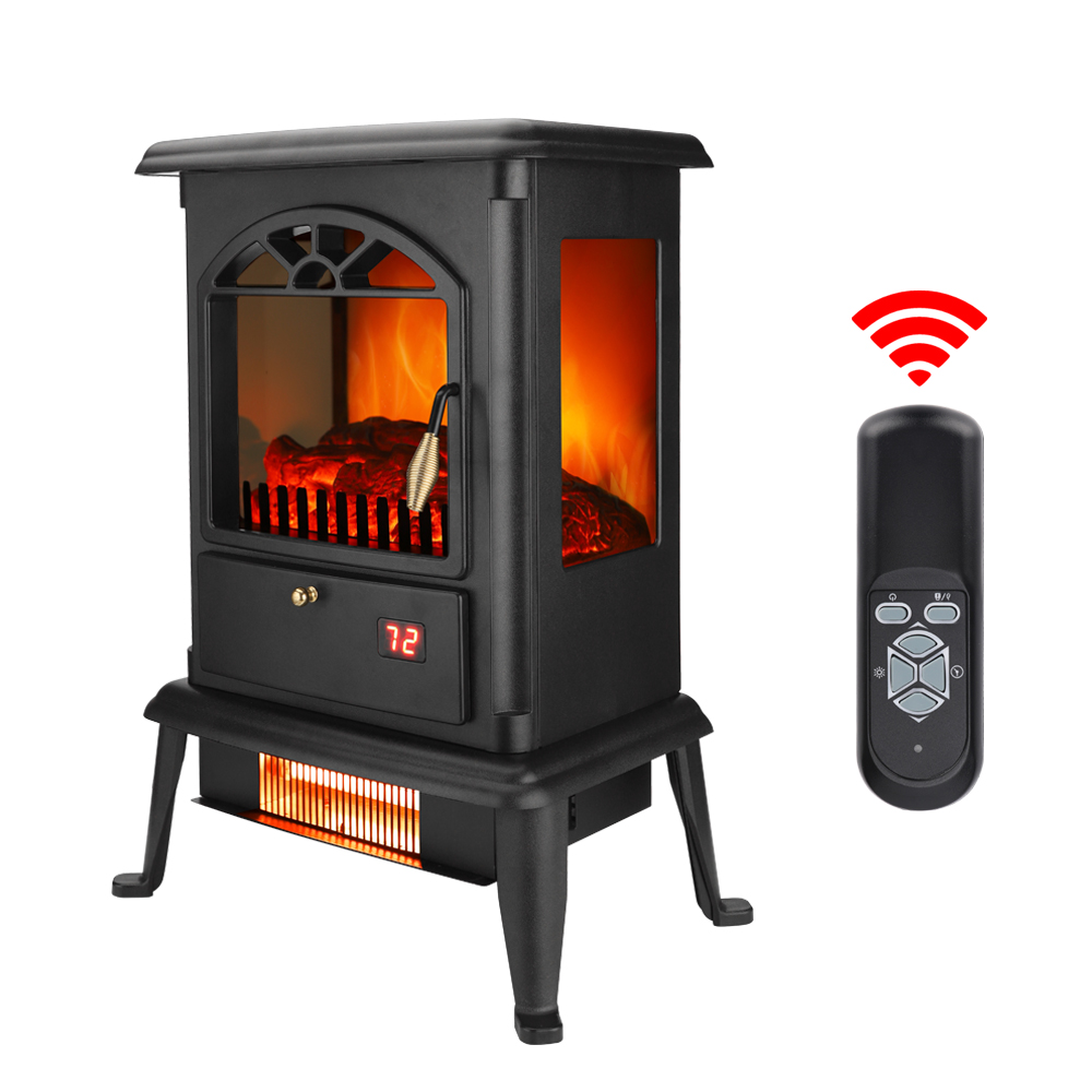 enyopro Electric Fireplace Heater, 1500W Freestanding Fireplace
