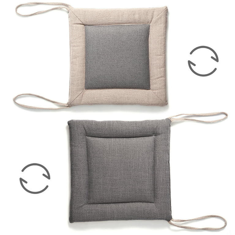 Furlide Seat Cushions 18 x 18 Inch Chair Cushion Pad for Kitchen Dining  Chairs Indoor Outdoor Cushions Set of 2, Square Grey
