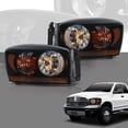 thumbnail image 5 of CROSSDESIGN Headlights Headlamps w/ Chrome Bezel Pair Set Fit for Dodge Ram Pickup Truck 2006-2008, 5 of 12