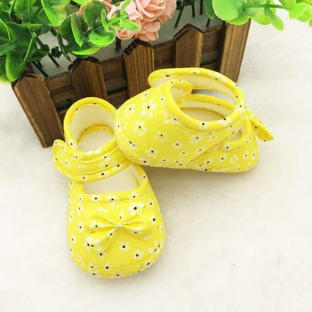 Yindaity Walking Shoes for Babies Baby Boys Girls Shoes Non-Slip Rubber Sole High-Top PU Leather Sneakers First Walking Shoes Toddler Crib Shoes Loafers Flats (Yellow 0-6Months)
