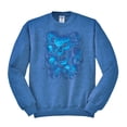 thumbnail image 2 of 3D Blue Skulls Trendy | Mens Fashion Crewneck Graphic Sweatshirt, Vintage Heather Blue, 2XL, 2 of 4