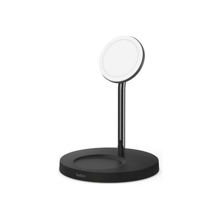 Open Box Belkin BOOST CHARGE Pro 2-in-1 Wireless Charger Stand, 15 W, Black