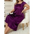 thumbnail image 4 of Plus Size Women's Square Neck Pleated Bow Nightgown, 4 of 4