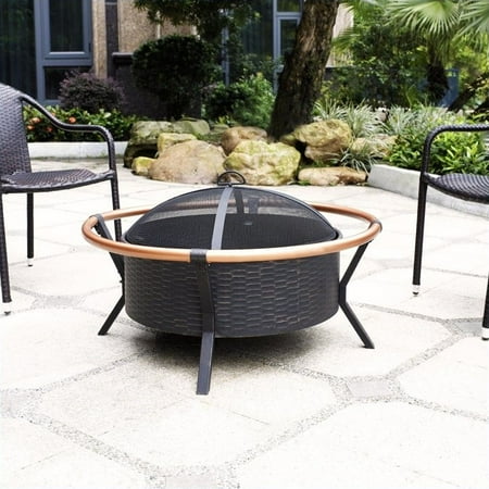 Kingfisher Lane Copper Ring Firepit In Black Walmart Com