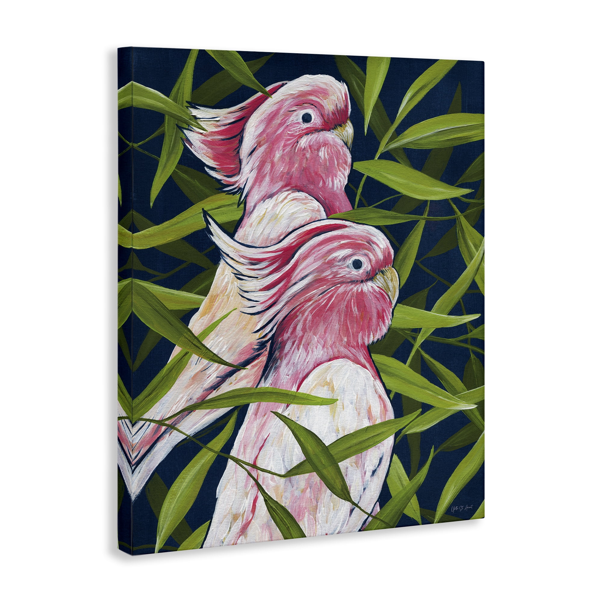 Stupell Industries Tropical Paradise Cockatoo Animals Painting Wrapped Canvas Art Print Wall Art, 16 x 20