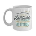 thumbnail image 1 of The Lower The Latitude The Better The Attitude Summer Themed Beach Quotes Coffee & Tea Gift Mug For Beach Lover Men & Women, 1 of 4