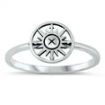 thumbnail image 1 of All In Stock Plain Cutout Compass Sterling Silver Ring Size 9, 1 of 3